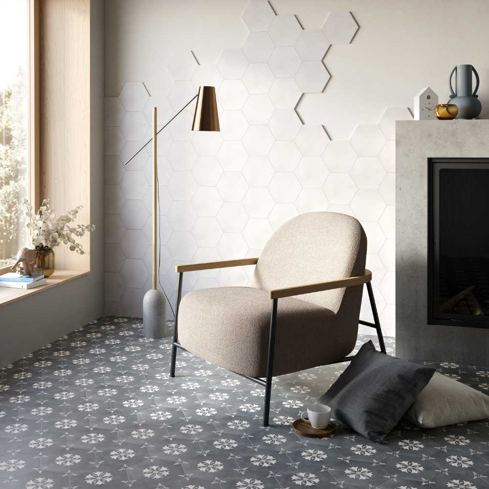 White 8" Hex Matte - Image 3
