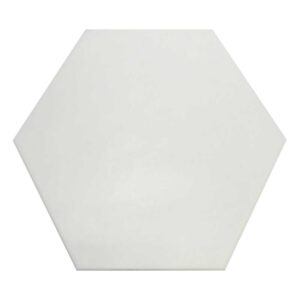 White 8" Hex Matte
