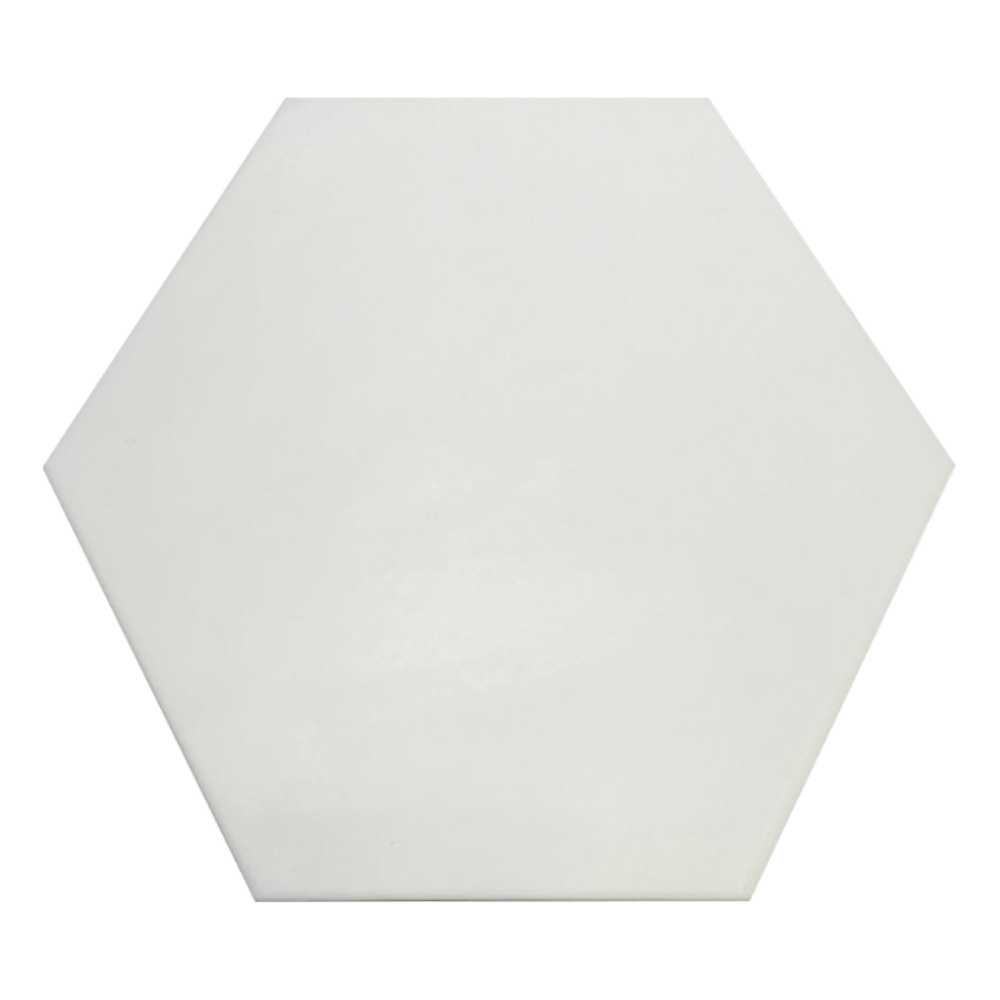 White 8" Hex Matte