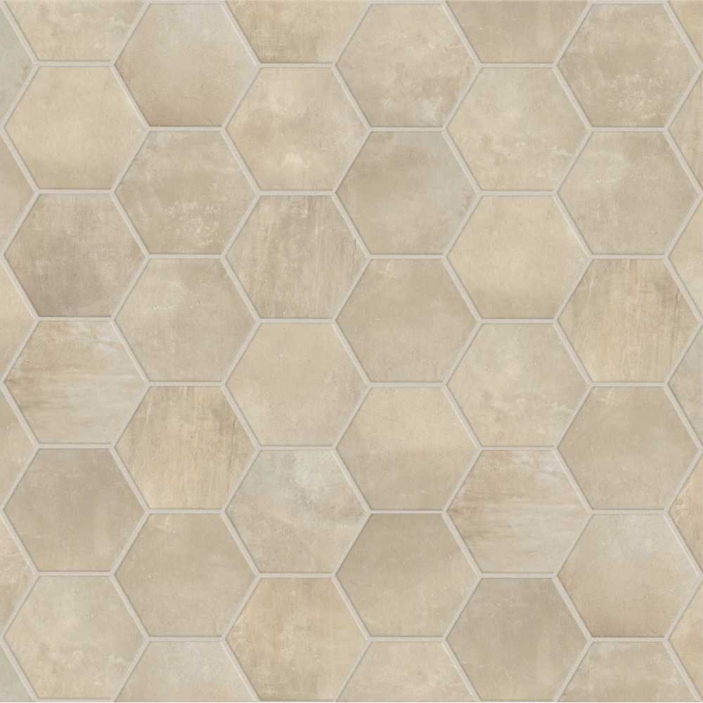 Cream 6" Hex Matte