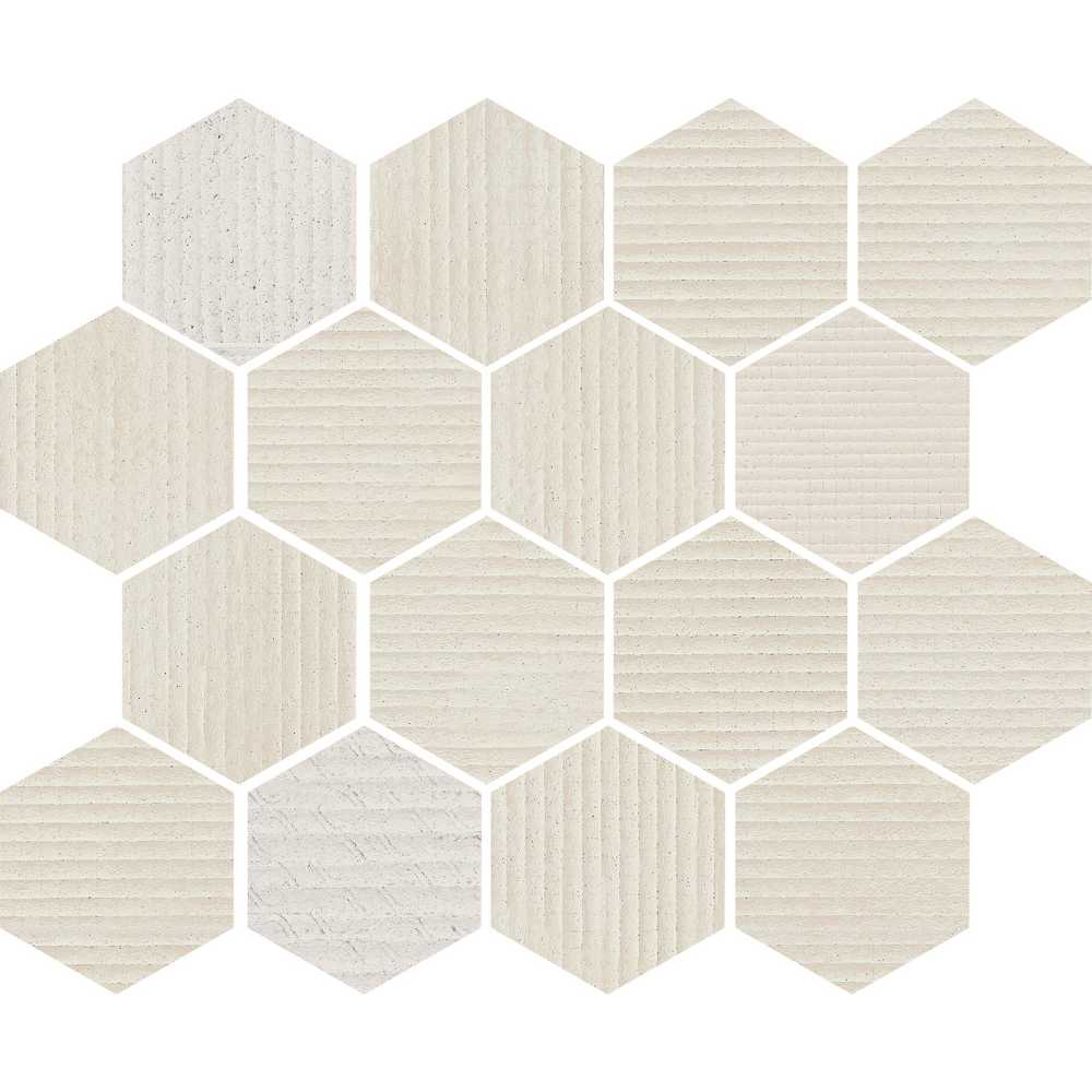 Beige Hexagon Mosaic Matte