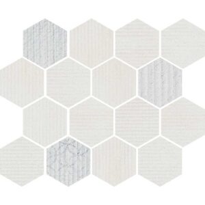 White Hexagon Mosaic Matte