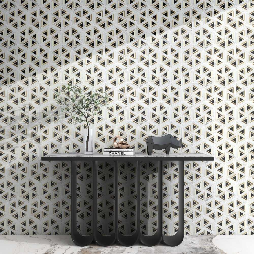 Calacatta Gold/ Nero Marquina/Satin Brass Pol. - Image 2