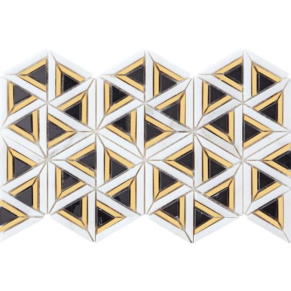 Calacatta Gold/ Nero Marquina/Satin Brass Pol.