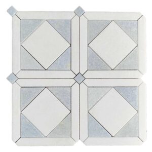 Chester Blue Celeste + Thassos Polished