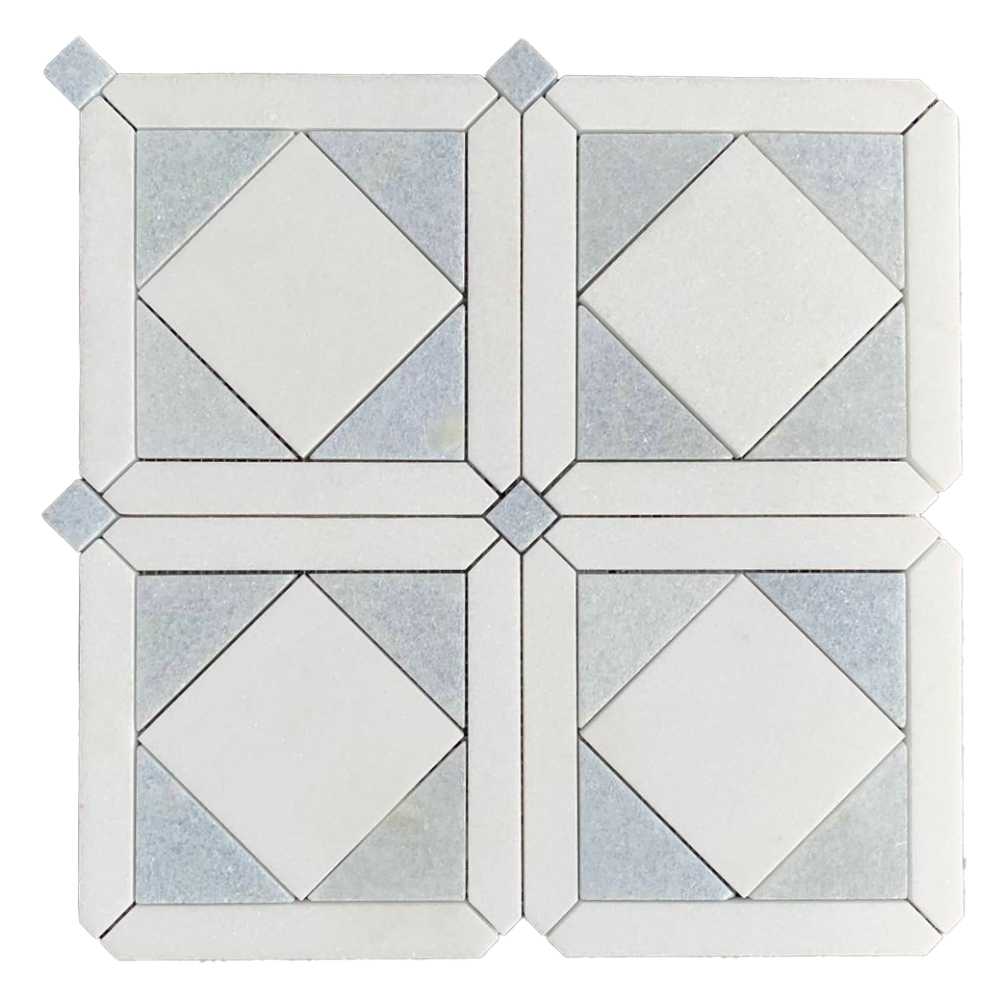 Chester Blue Celeste + Thassos Polished
