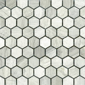 Driftwood White/Grey 1" Hex Honed