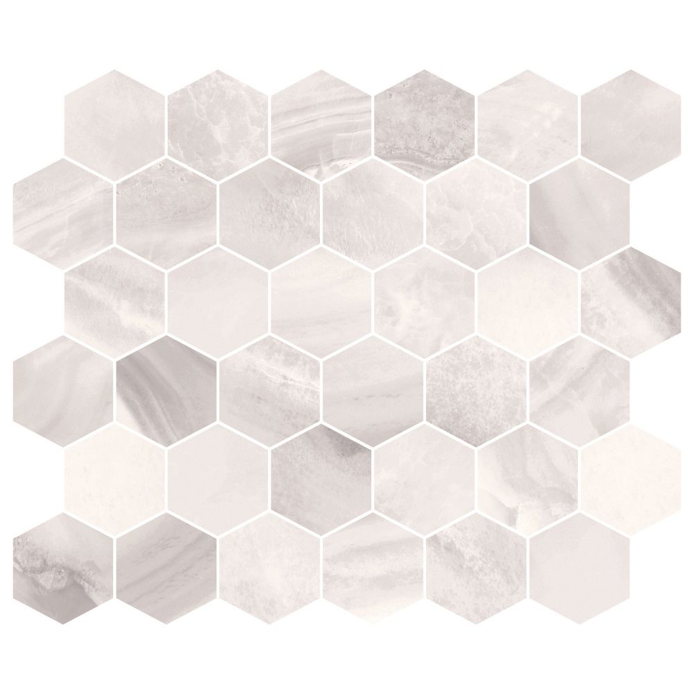 Agata Grey Hex Mosaic Matte