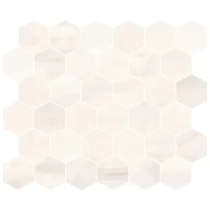Agata White Hex Mosaic Matte