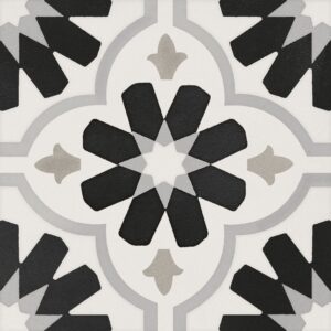 Etna CosMosaic Blk & Wht 8X8 Matte