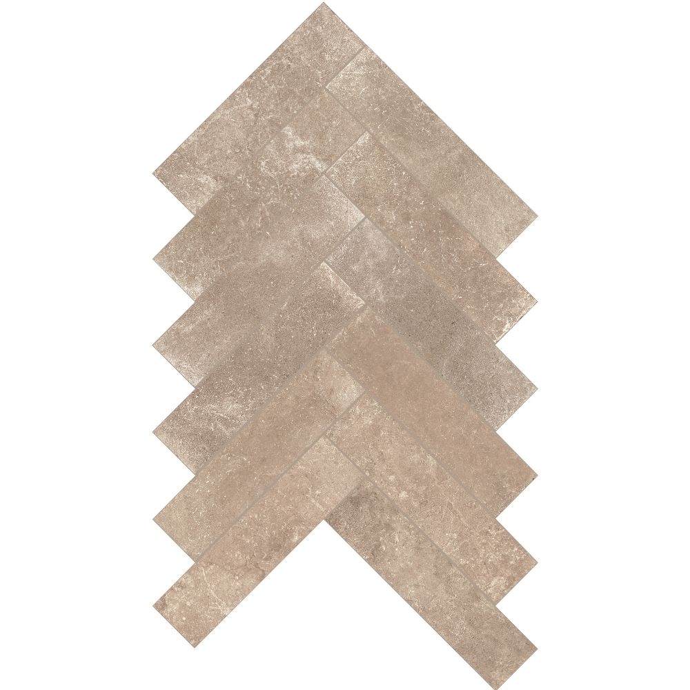 Beige Herringbone Mosaic Matte
