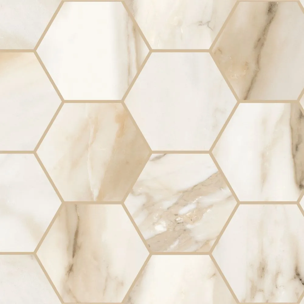Gold 4" Hexagon Polished