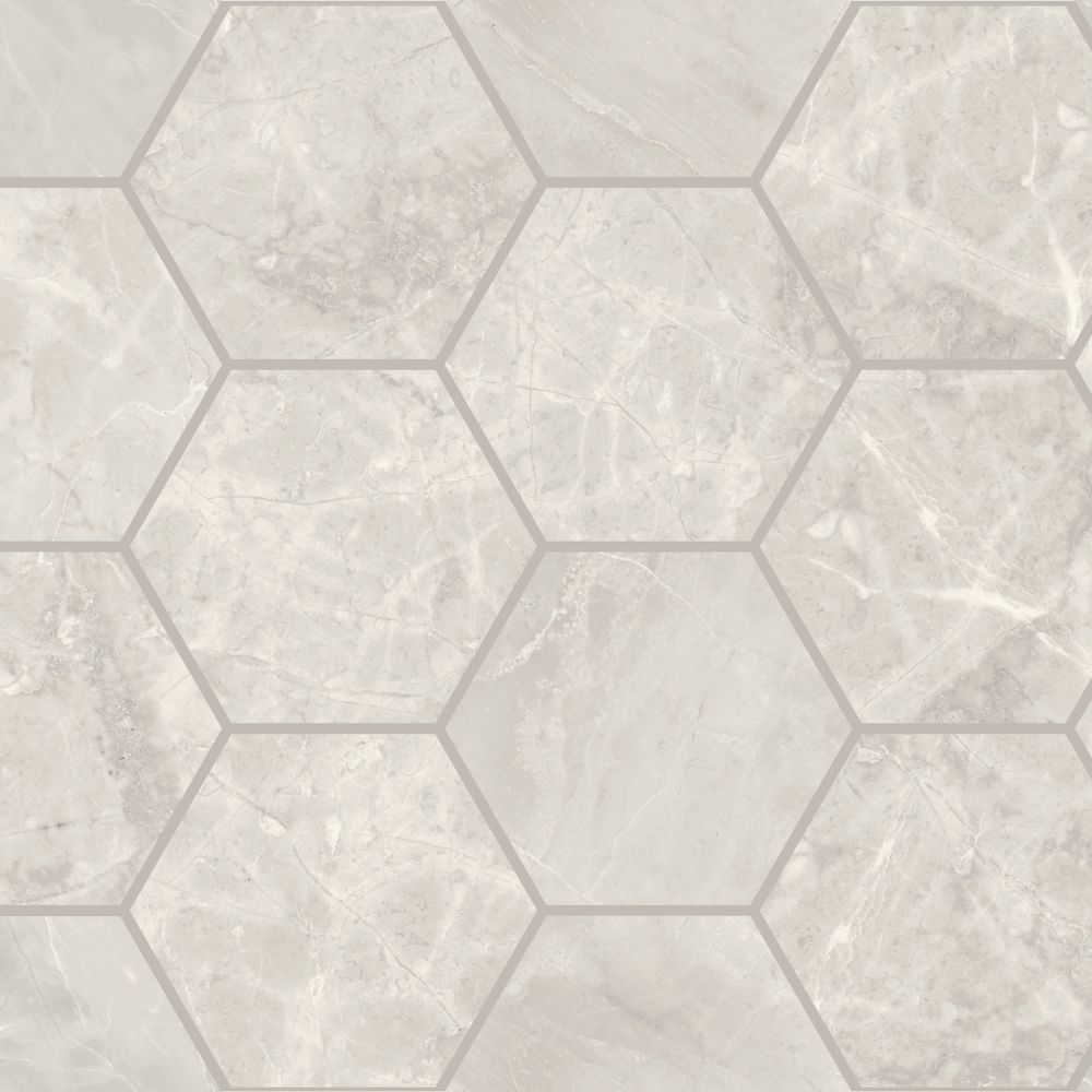Silver 4" Hexagon Polished
