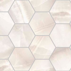 White 4" Hex Polished