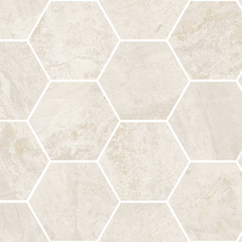 Beige 4" Hex Polished
