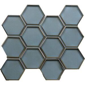 Slate Blue Hex 3" Polished
