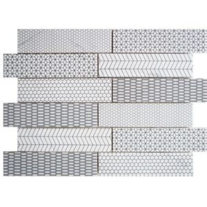 White 2X8 Mosaic Matte