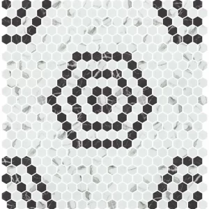 White/Black Large Hex Matte