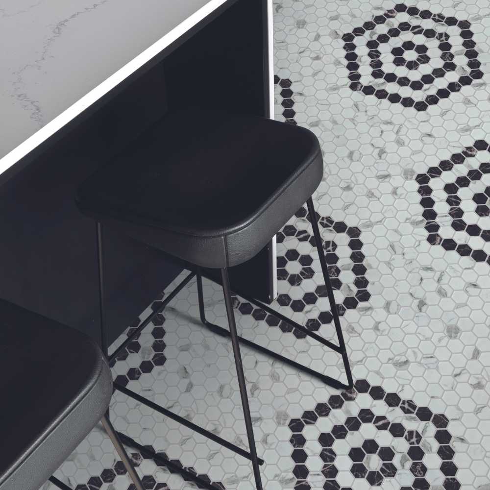 White/Black Large Hex Matte - Image 2