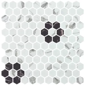 White/Black Rosette Matte