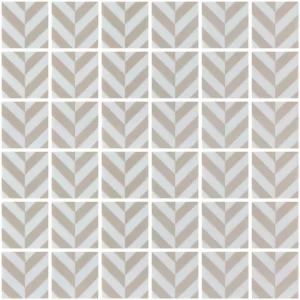 Chevron Beige 2X2 Mosaic