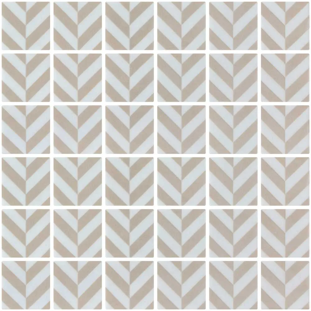 Chevron Beige 2X2 Mosaic