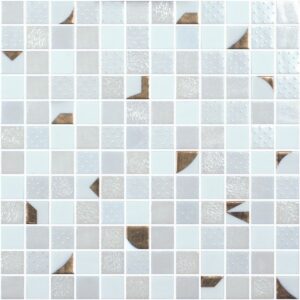 White/Gold 1X1" Glossy