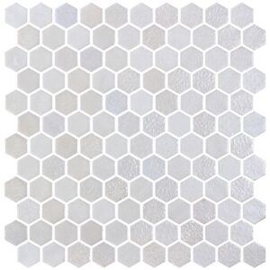 White Hex 1" Glossy