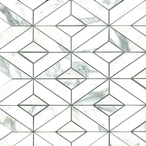 Arabescato Diamond Mosaic Honed