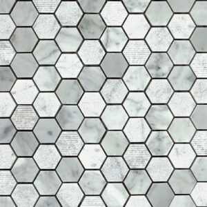 Bianco Carrara 1" Hex Multi-Texture
