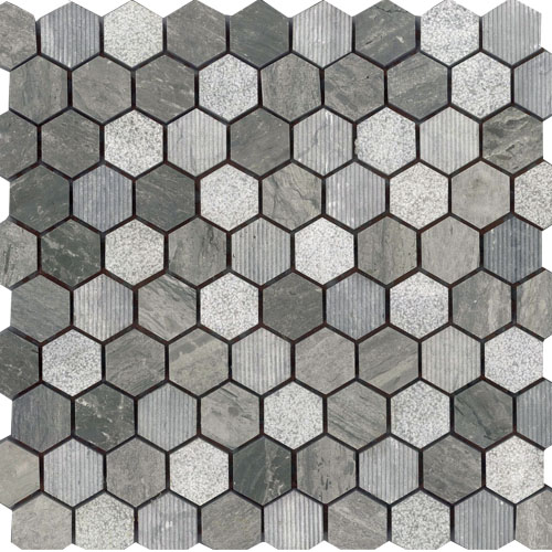 Driftwood Silver 1" Hex Honed