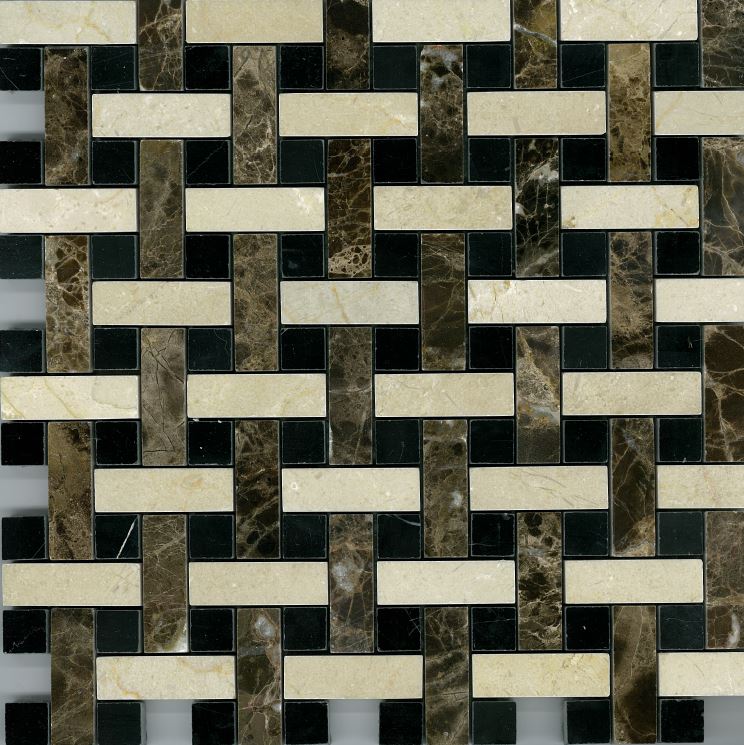 Emperador Marron Basketweave Polished