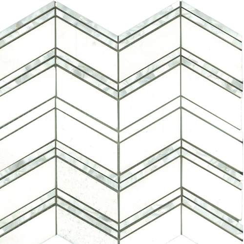 Chevron Thassos/Shell Polished
